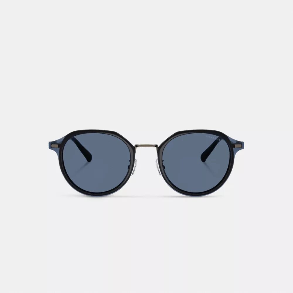 Ochelari de soare rotunzi din metal texturat