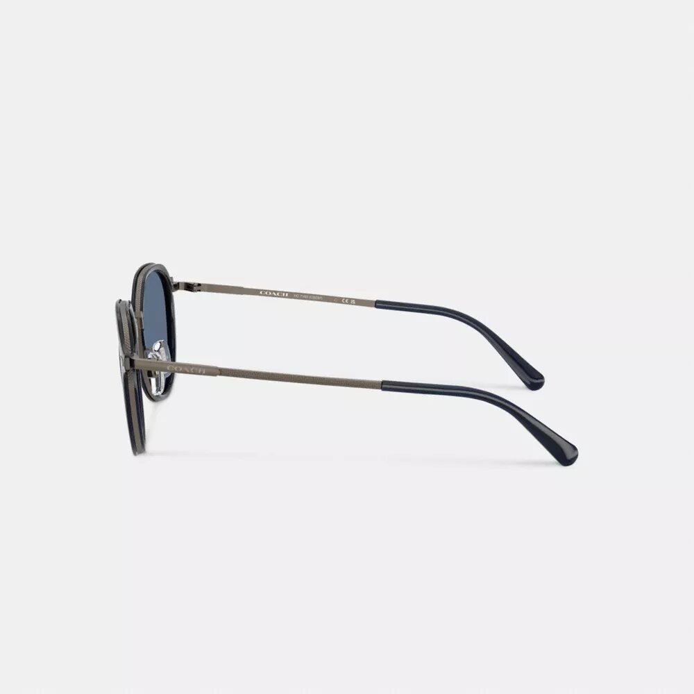 Ochelari de soare rotunzi din metal texturat
