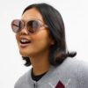 Ochelari de soare rotunzi supradimensionați Maxi Sculpted C