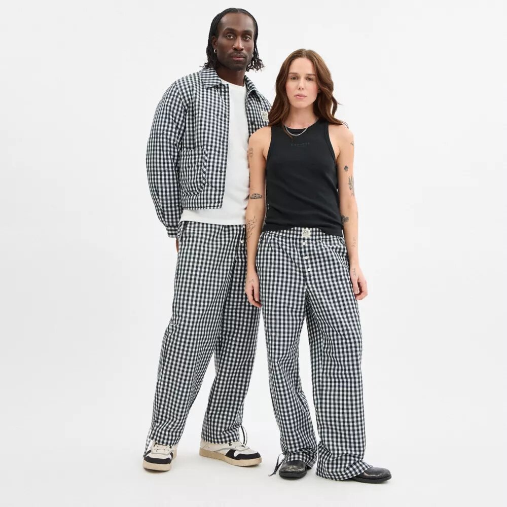 Pantaloni Coachtopia Loop cu imprimeu gingham