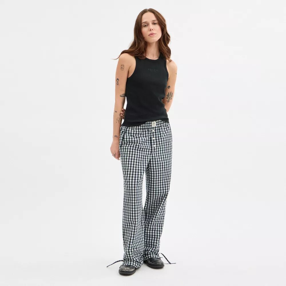 Pantaloni Coachtopia Loop cu imprimeu gingham