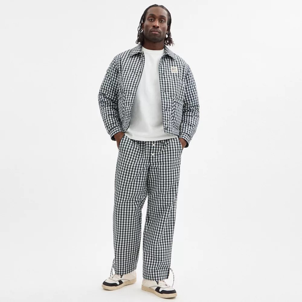 Pantaloni Coachtopia Loop cu imprimeu gingham