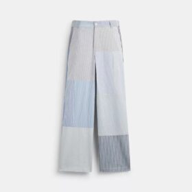 Pantaloni cu dungi în stil patchwork
