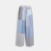 Pantaloni cu dungi în stil patchwork
