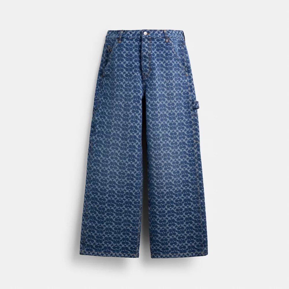 Pantaloni de tâmplar din denim semnătura noastră, din bumbac organic