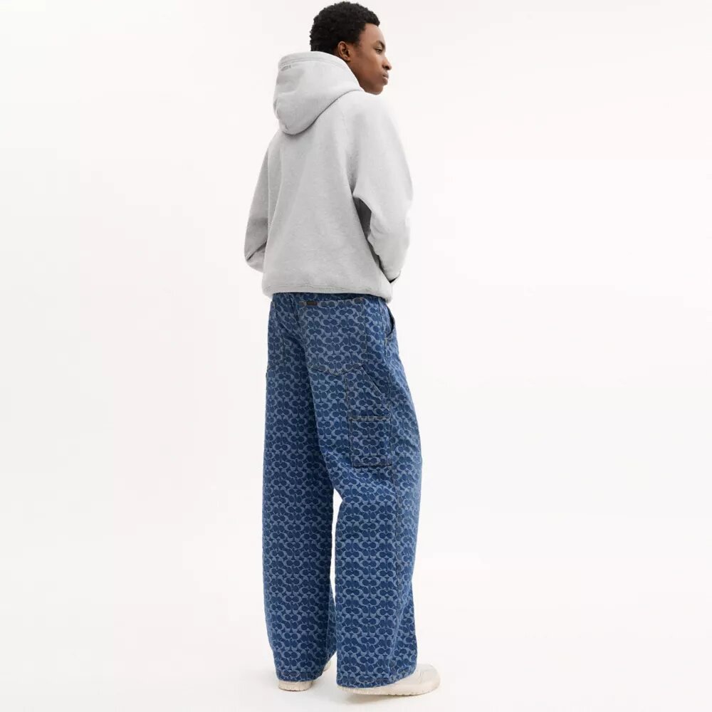 Pantaloni de tâmplar din denim semnătura noastră, din bumbac organic