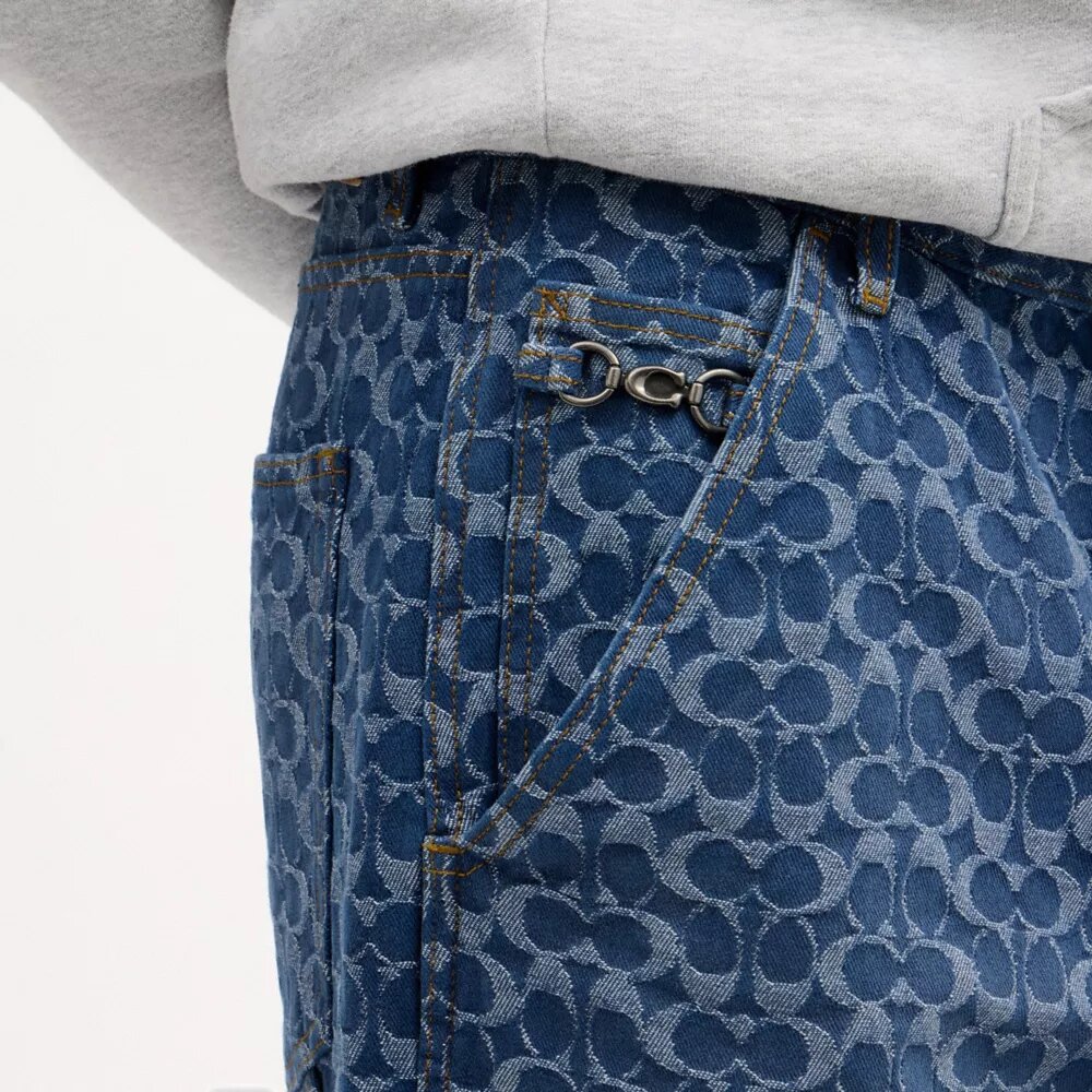 Pantaloni de tâmplar din denim semnătura noastră, din bumbac organic