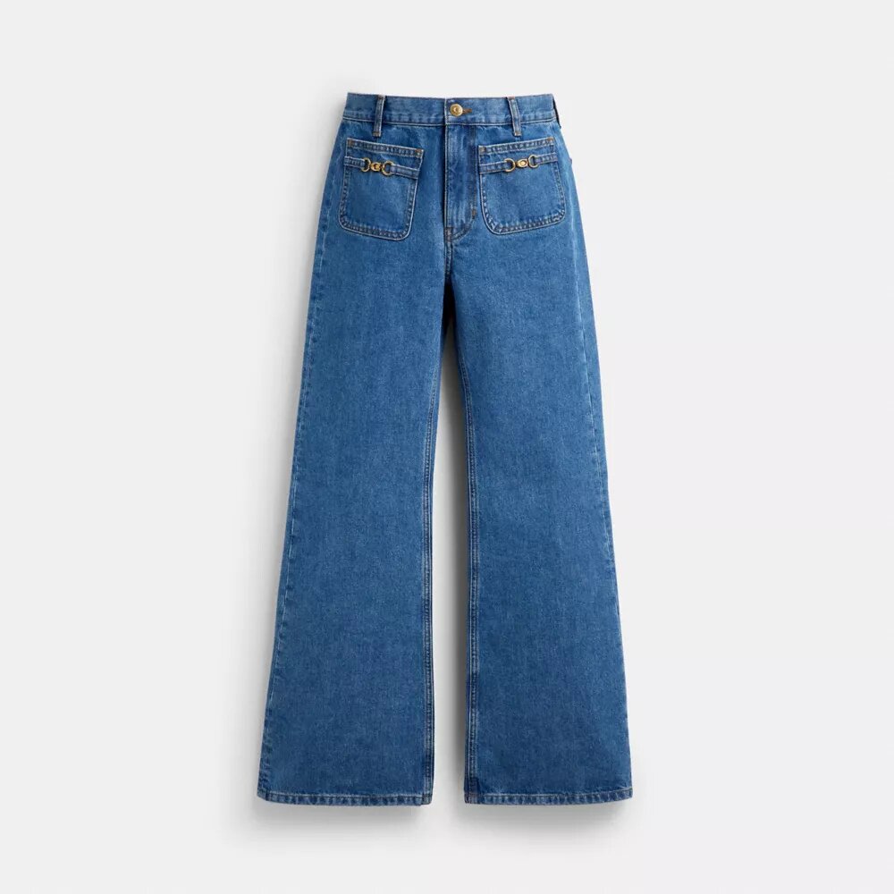 Pantaloni din denim „Sculpted C” din bumbac organic