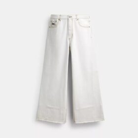 Pantaloni largi din denim din bumbac organic