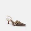 Pantofi decupați Margot cu baretă în spate din Jacquard semnătura