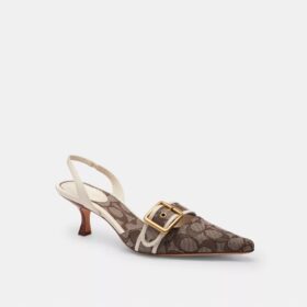 Pantofi decupați Margot cu baretă în spate din Jacquard semnătura