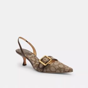 Pantofi decupați Margot cu baretă în spate din Jacquard semnătura