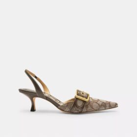 Pantofi decupați Margot cu baretă în spate din Jacquard semnătura