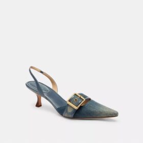 Pantofi decupați Margot din denim uzat