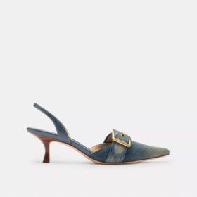 Pantofi decupați Margot din denim uzat