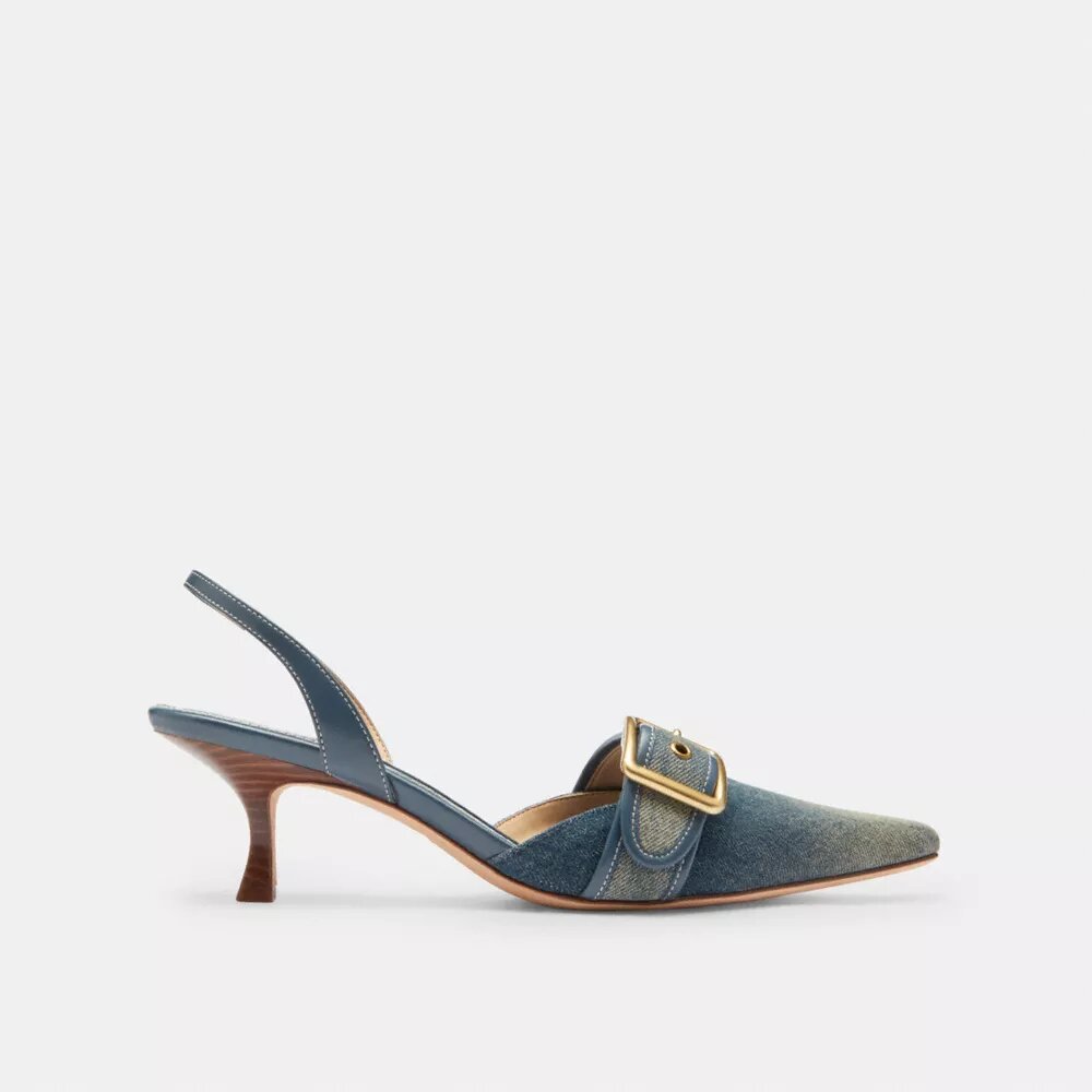 Pantofi decupați Margot din denim uzat