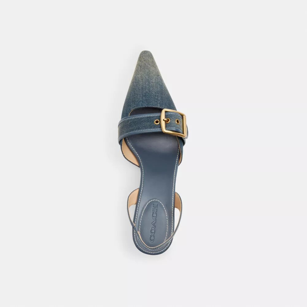 Pantofi decupați Margot din denim uzat
