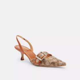 Pantofi decupați Margot din jacquard cu cristale, model semnătura