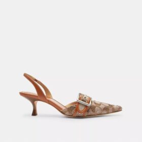 Pantofi decupați Margot din jacquard cu cristale, model semnătura