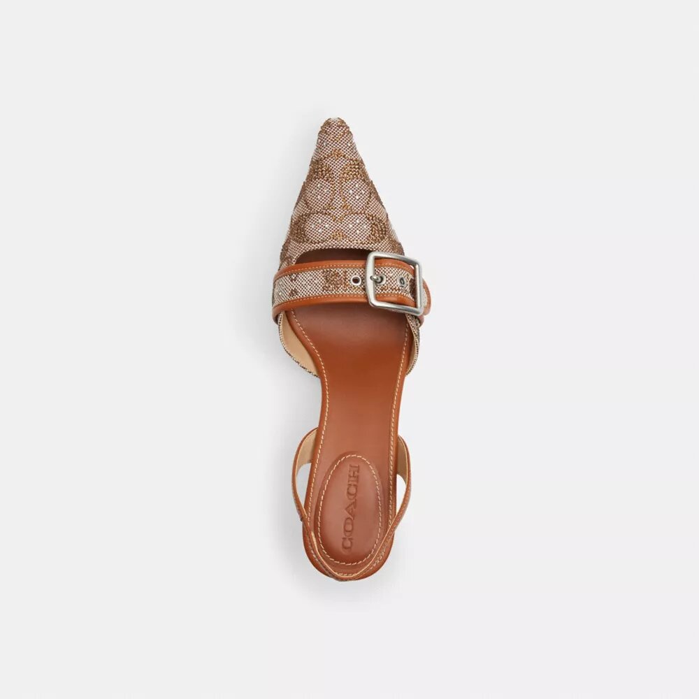 Pantofi decupați Margot din jacquard cu cristale, model semnătura