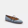 Pantofi Mary Jane cu două catarame din denim „Loved”
