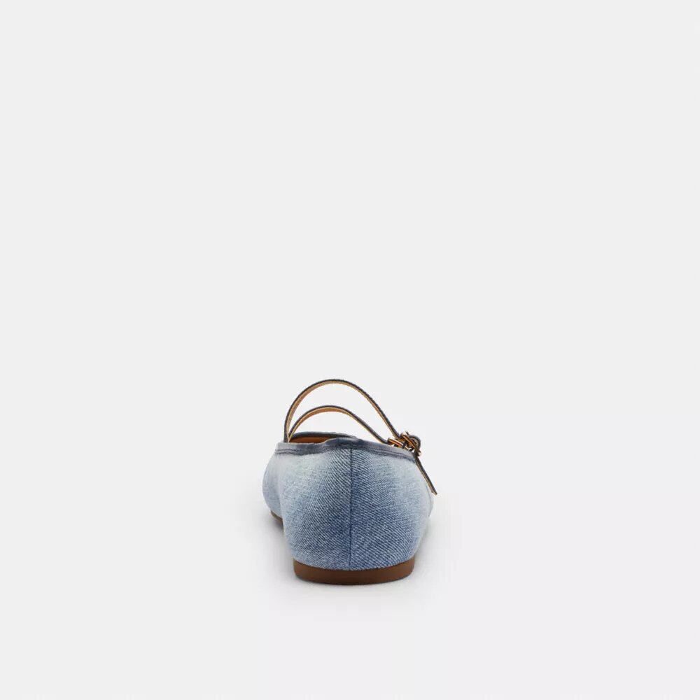 Pantofi Mary Jane cu două catarame din denim „Loved”