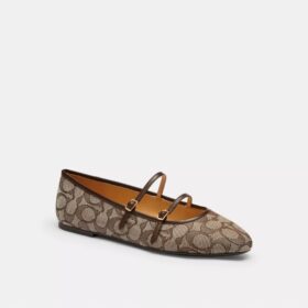 Pantofi Mary Jane cu două catarame din jacquard caracteristic