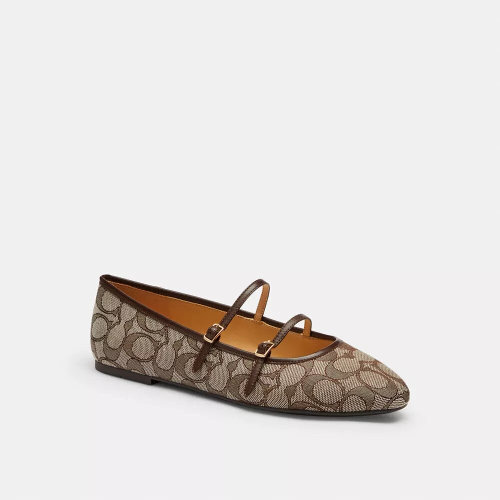 Pantofi Mary Jane cu două catarame din jacquard caracteristic