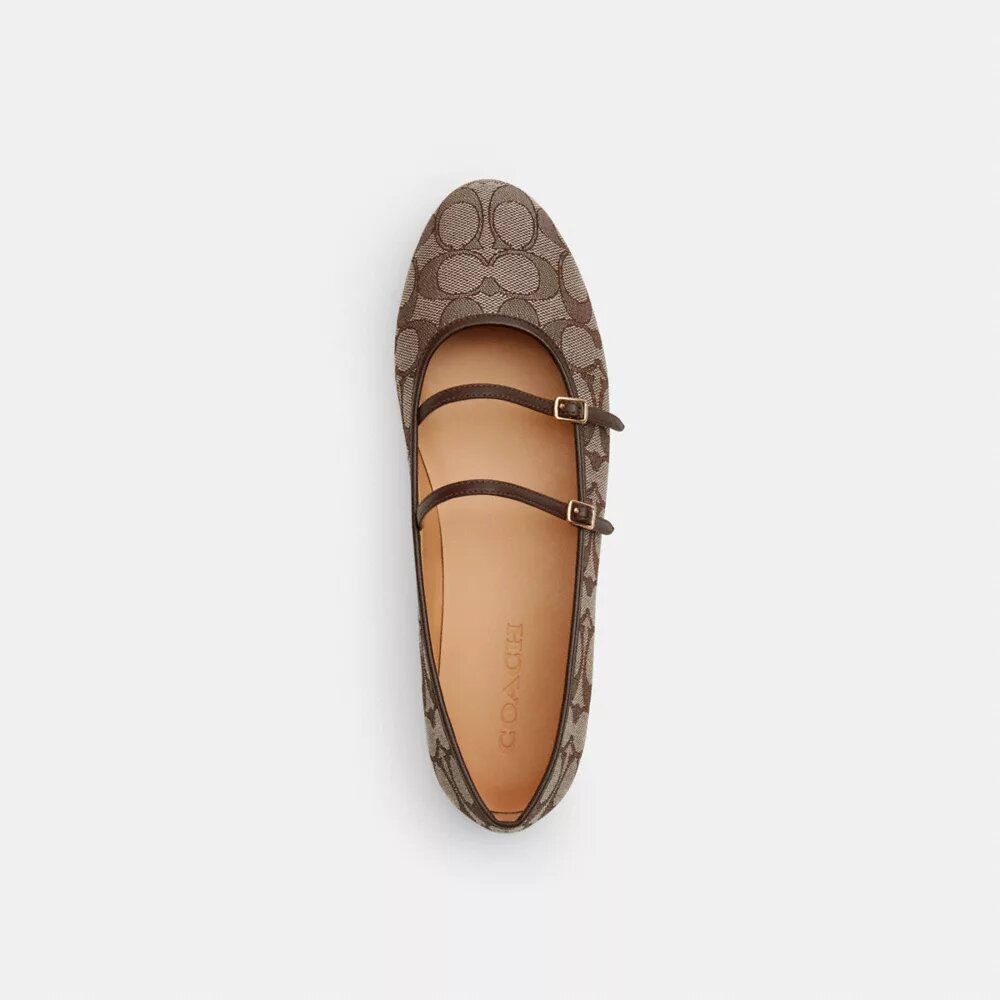 Pantofi Mary Jane cu două catarame din jacquard caracteristic