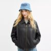 Pălărie tip bucket din denim cu broderie „Coach Script”