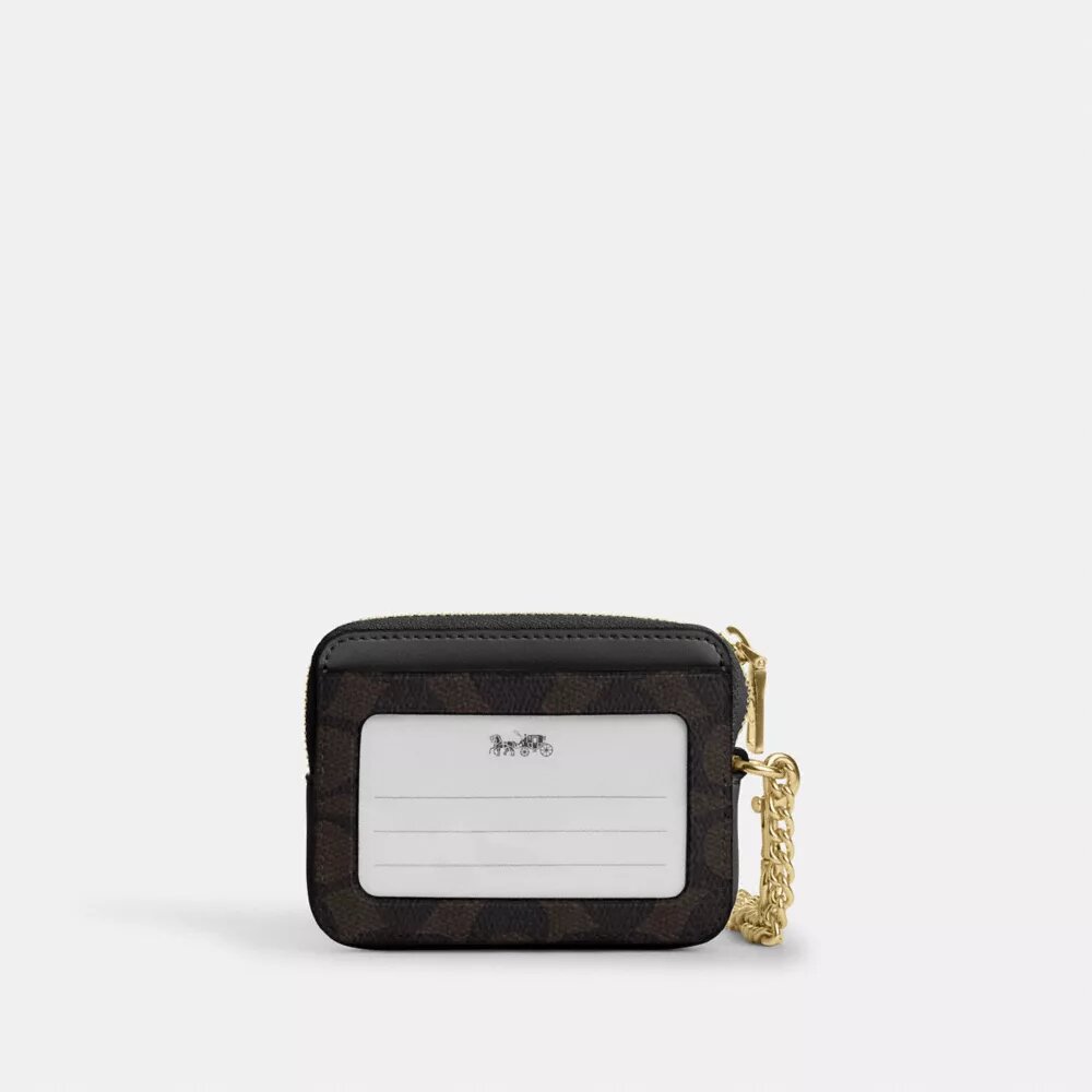 Portcard cu fermoar din Signature Canvas