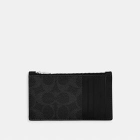Portcard cu fermoar din Signature Canvas