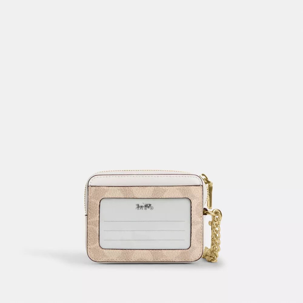 Portcard cu fermoar din Signature Canvas