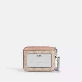 Portcard cu fermoar din Signature Canvas