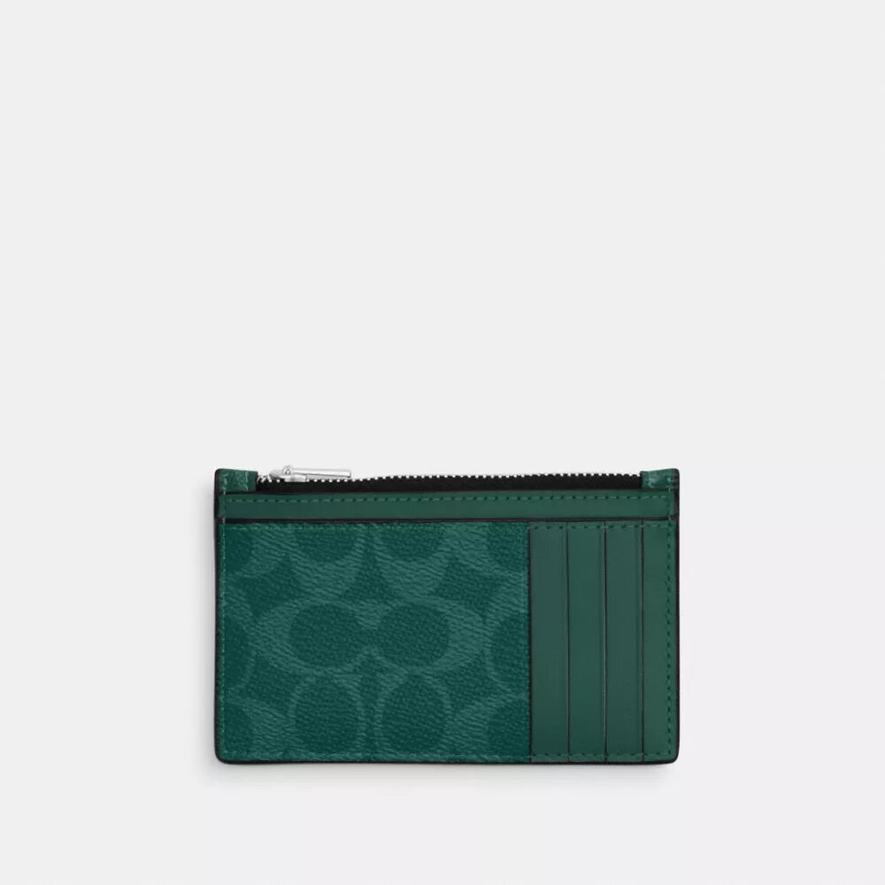 Portcard cu fermoar din Signature Canvas