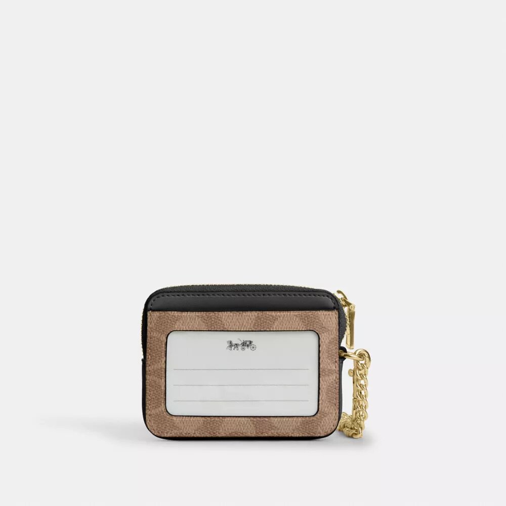 Portcard cu fermoar din Signature Canvas