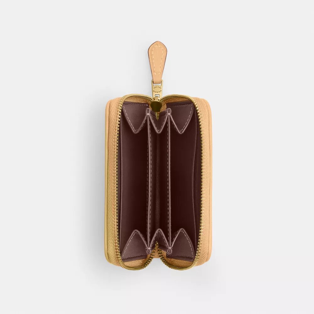 Portcard mic esențial cu fermoar în jur, din jacquard semnătura