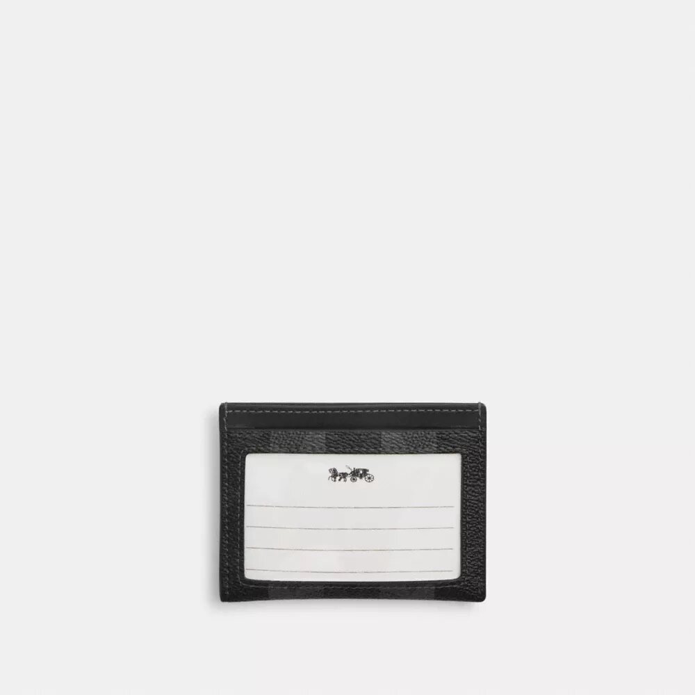 Portcard subțire din Signature Canvas cu dungi