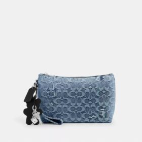 Portfardă din denim „Loved Signature” cu pandantive