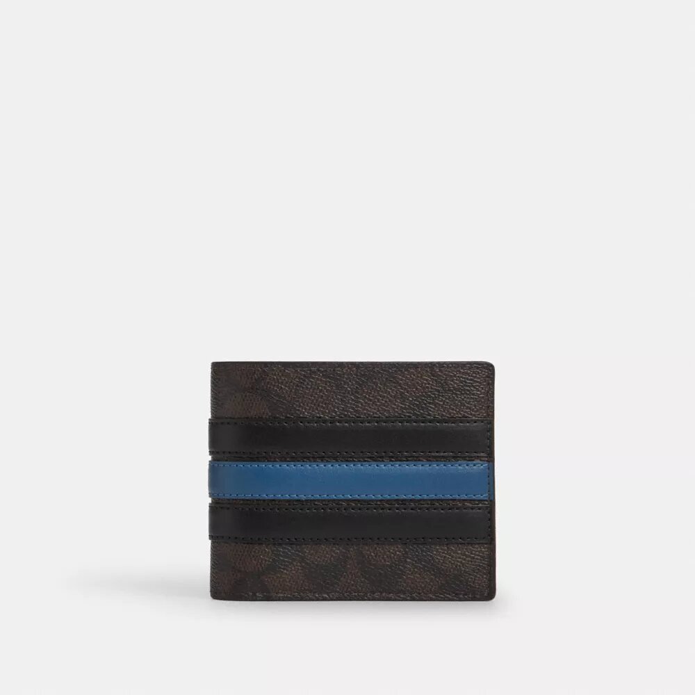 Portofel 3-în-1 din Signature Canvas cu dungi Varsity