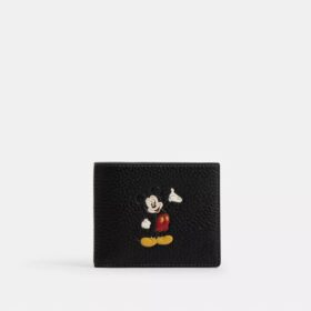 Portofel 3-în-1 Disney X Coach din piele regenerativă cu Mickey Mouse