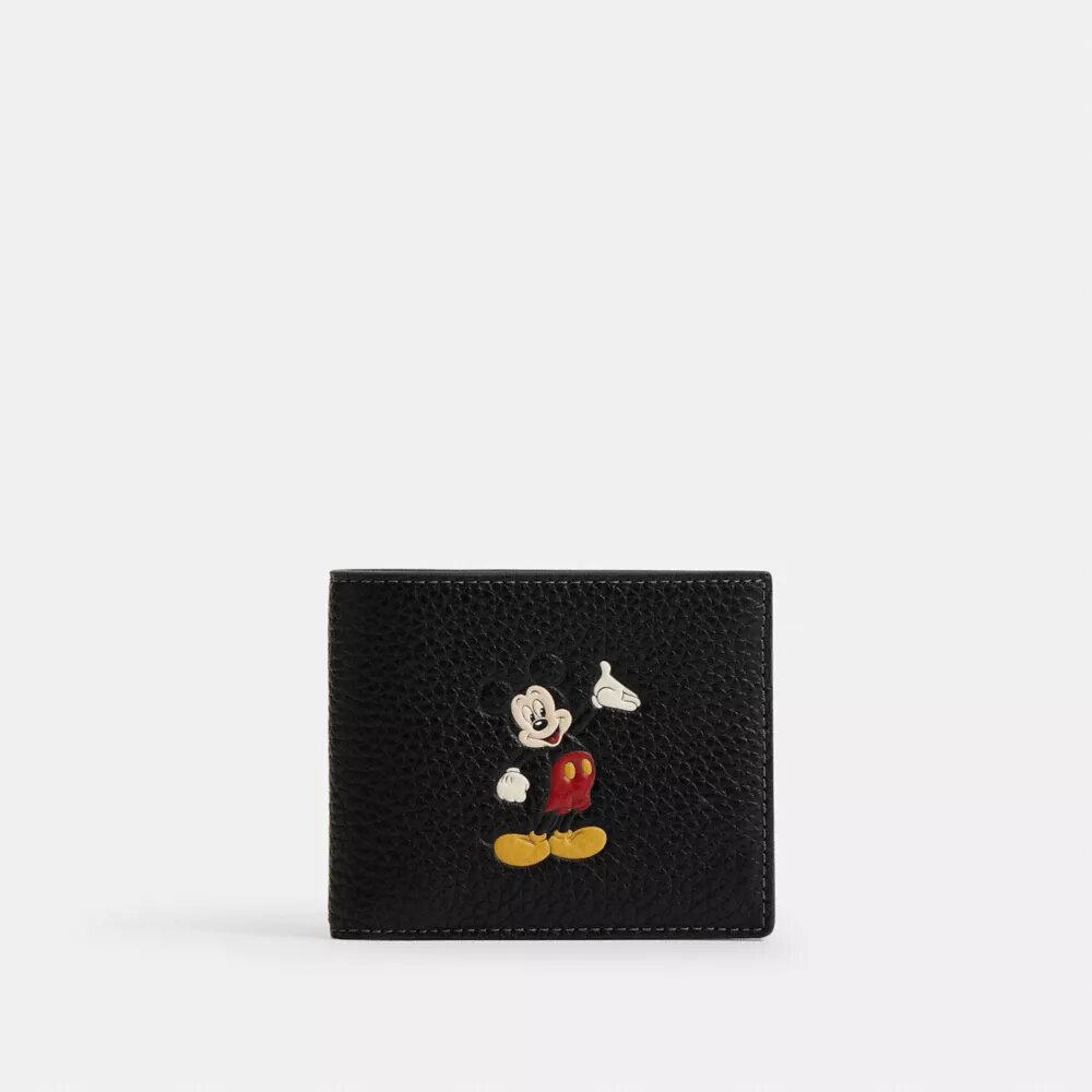 Portofel 3-în-1 Disney X Coach din piele regenerativă cu Mickey Mouse