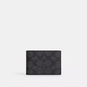 Portofel compact din pânză „Signature Canvas”