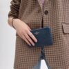 Portofel de mână cu fermoar în colț din țesătură jacquard Signature
