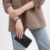 Portofel de mână cu fermoar în colț din țesătură jacquard Signature