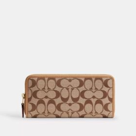 Portofel subțire esențial tip acordeon cu fermoar, din jacquard semnătura