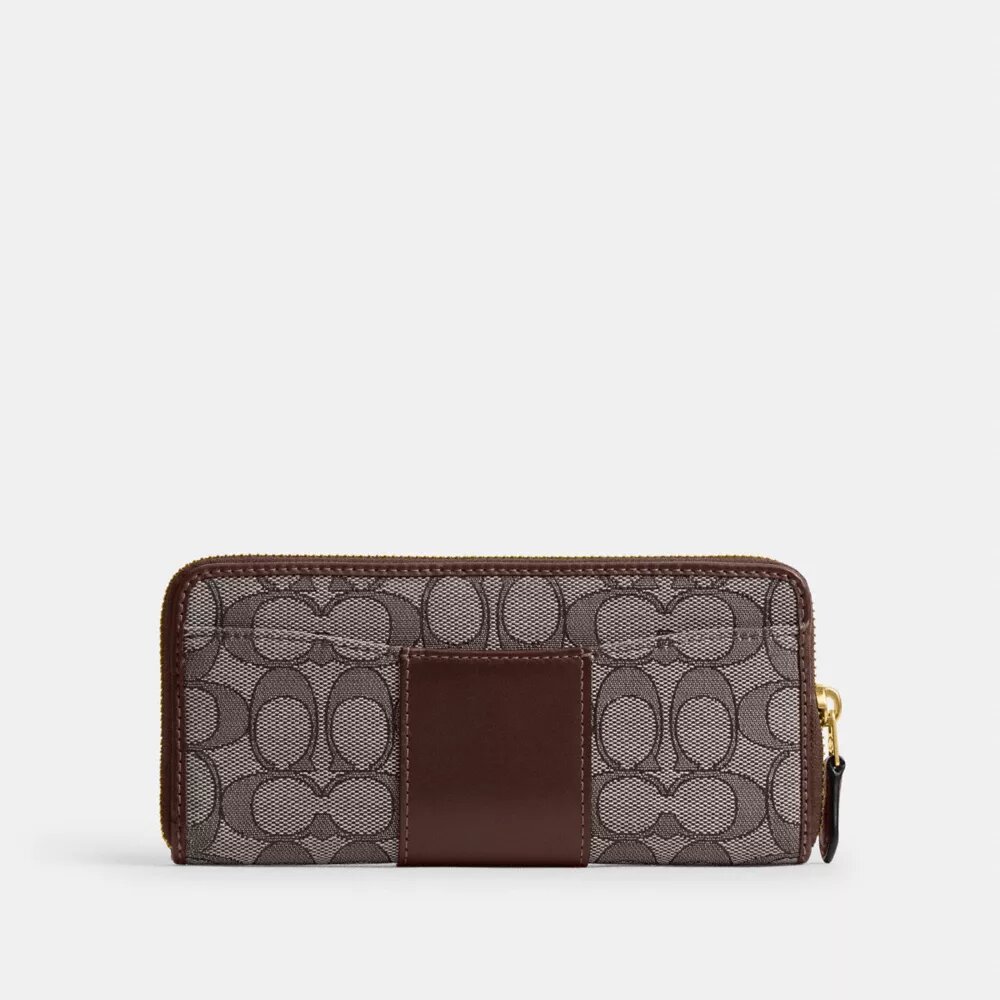 Portofel subțire esențial tip acordeon cu fermoar, din jacquard semnătura