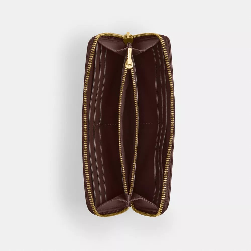 Portofel subțire esențial tip acordeon cu fermoar, din jacquard semnătura