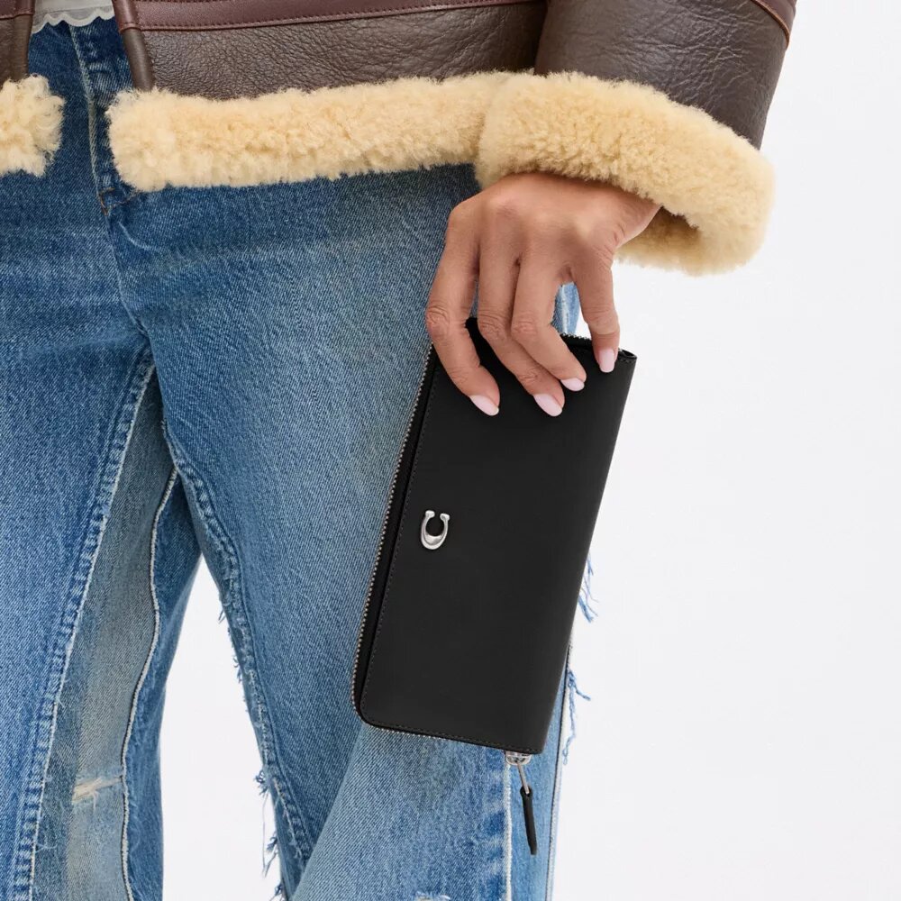 Portofel subțire Essential cu fermoar tip acordeon