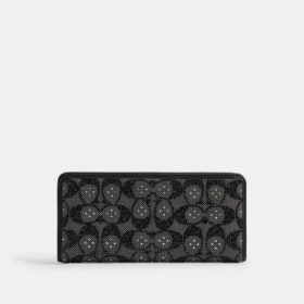 Portofel subțire Essential din jacquard semnătura cu cristale